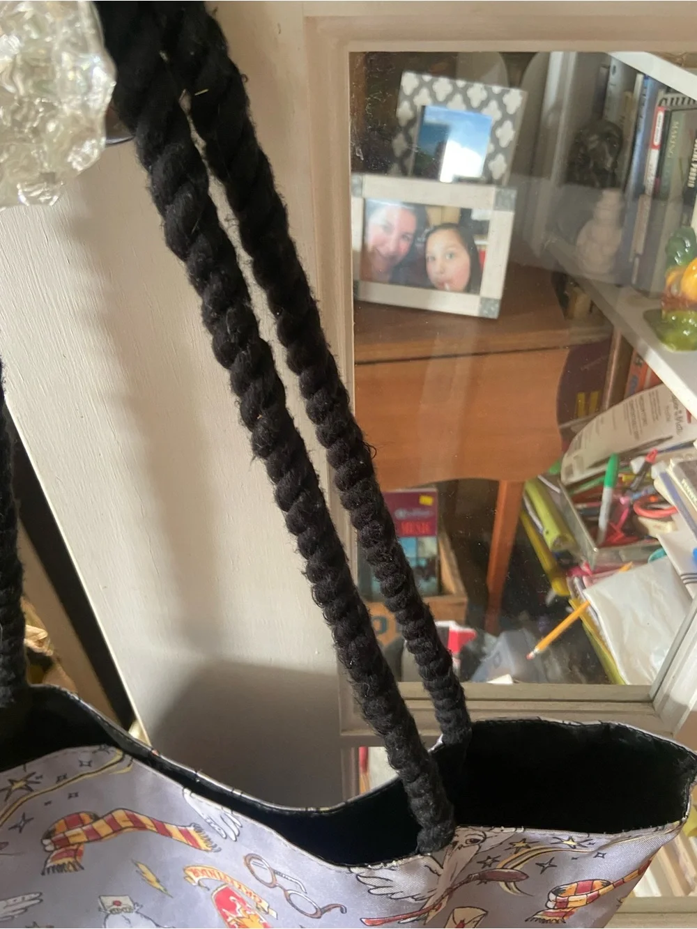 Harry Potter Tote Bag with Black Rope Handles